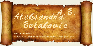 Aleksandra Belaković vizit kartica